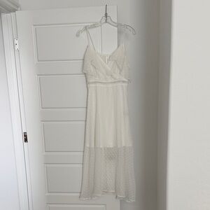 Elegant White Spaghetti Strap Dress
